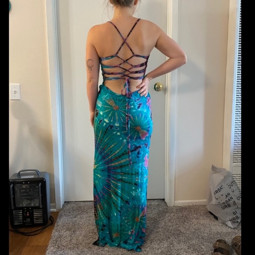 Strappy Tie-Dye Maxi Dress